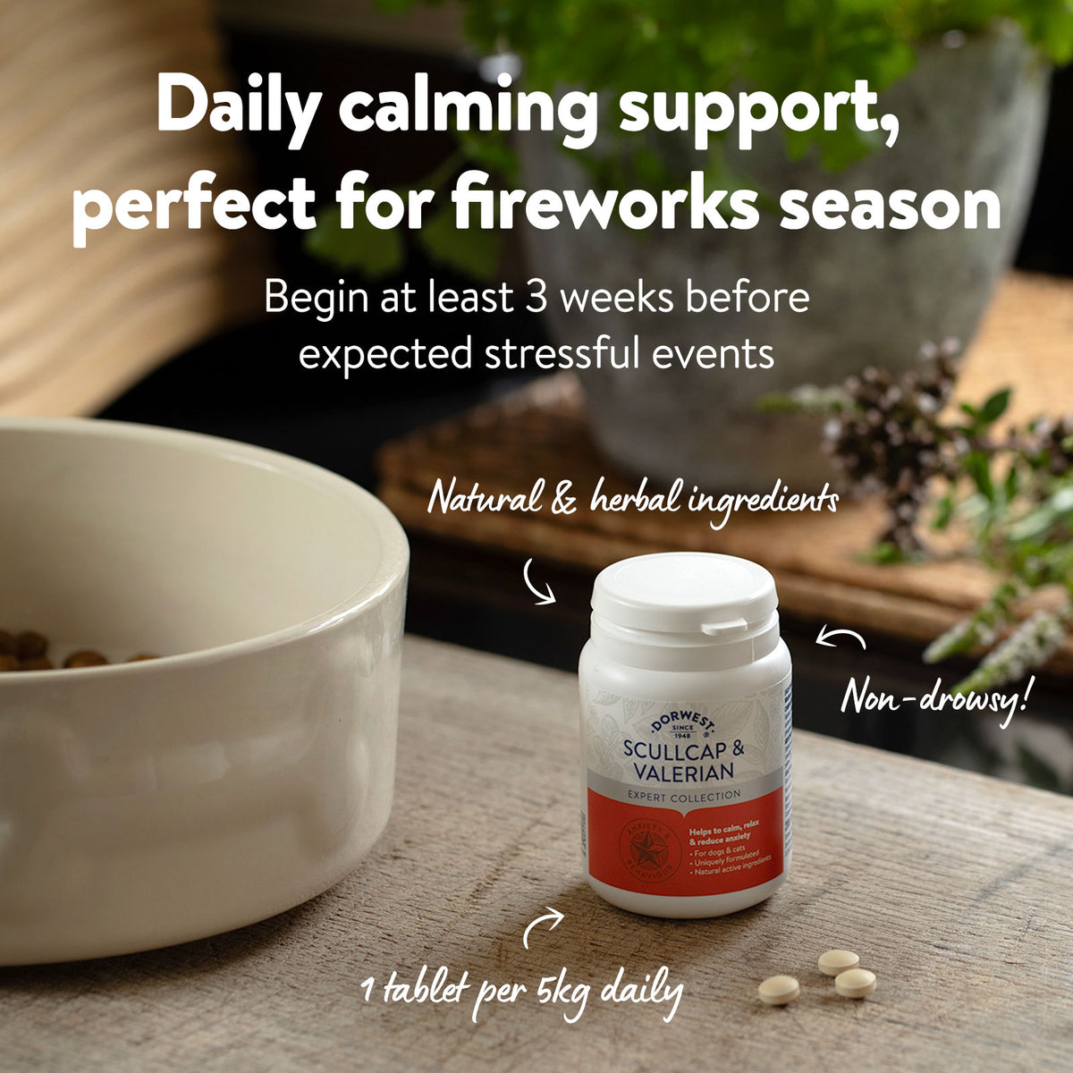 Scullcap & Valerian Tablets For Dogs And Cats