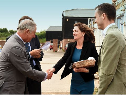 2016; Directors Jo & Ben Boughton-White meet HRH Prince Charles when he came to view the construction of the new Dorwest premises which are built on Duchy land